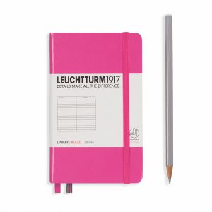 Carnet Leuchtturm rigide - 9x15cm - New pink - Ligné