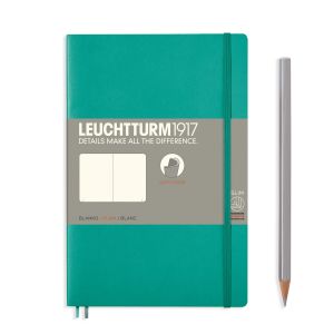 Carnet Leuchtturm souple - 12,5x19cm - Émeraude - Pages blanches