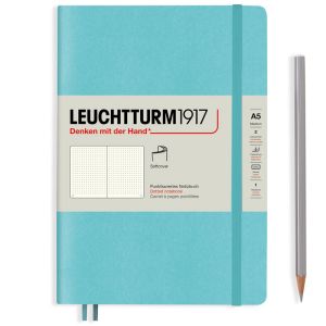 Carnet Leuchtturm souple - 14,5X21 cm - Aquamarine - Pointillés