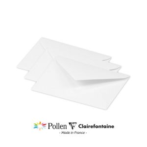 20 Enveloppes Pollen Clairefontaine - 75x100 mm - blanc