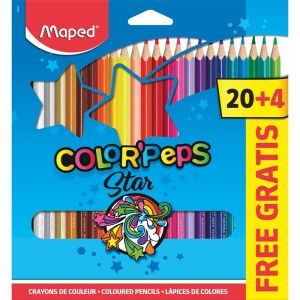 24 Crayons de Couleur Maped Color Pep's Star