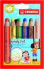 Bote de 6 Crayons de Couleur Stabilo Woody - pointe large