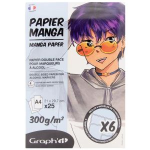 Bloc Graph'it Manga A4 300g - 25 feuilles + 6 calques