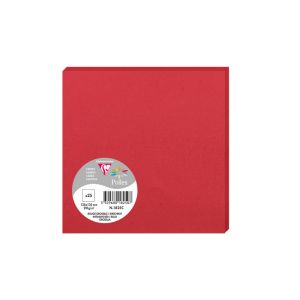 25 Cartes Pollen Clairefontaine - 135x135 mm - rouge groseille