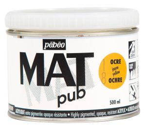 Peinture Acrylique Mat Pub Pébéo - 500ml - Ocre jaune