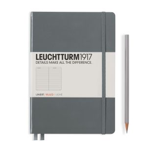 Carnet Leuchtturm rigide - 14,5x21cm - Anthracite - Ligné