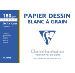 Pochette Papier Dessin Clairefontaine - A3 - 180g