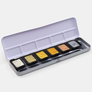 Aquarelle Finetec Premium - 6 godets - Couleurs perlescentes antiques