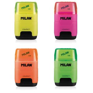 Taille-Crayon double + gomme Milan