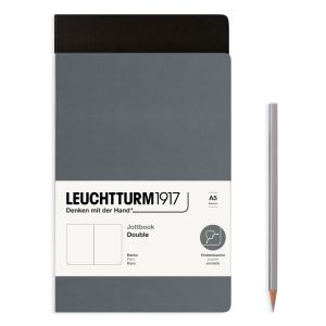 2 Carnets Jottbook Leuchtturm - 14,5x21 cm - Noir et Anthracite - pages blanches