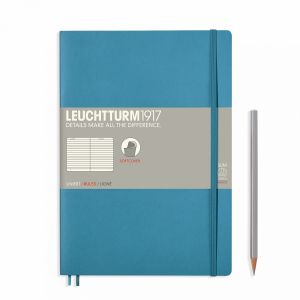 Carnet Leuchtturm souple - 14,5x21cm - Bleu nordique - ligné