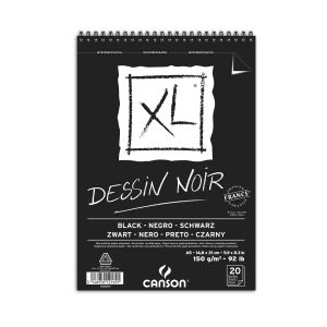 Bloc Papier Dessin Noir XL Canson - A5 - 20 feuilles - 150g/m²