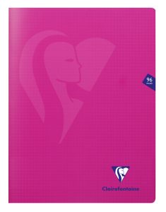 Cahier Clairefontaine Mimesys - 24x32 cm - 96 pages - petits carreaux - rose