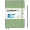 Carnet Leuchtturm Édition 120G rigide - 14,5x21cm - sauge - blanc