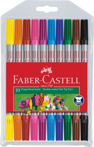 10 Feutres double pointe Faber-Castell