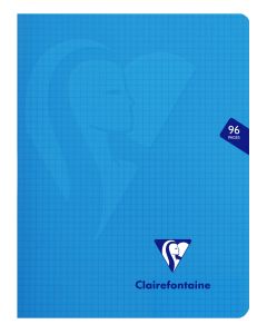 Cahier Clairefontaine Mimesys - 17x22 cm - 96 pages - petits carreaux - bleu