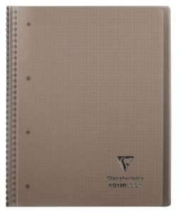 Cahier Clairefontaine Koverbook - A4+ - 160 pages - petits carreaux - gris