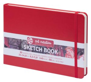 Carnet de Dessin Royal Talens Art Creation - A5 (21x14,8cm) - 80 feuilles - 140g - rouge