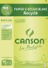 Pochette Papier Canson - Dessin blanc - 8 feuilles - A3 - recycl 160g