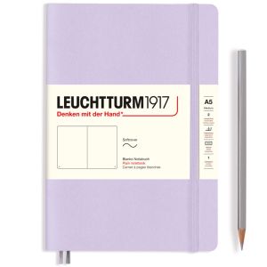 Carnet Leuchtturm souple - 14,5x21cm - lilas - pages blanches