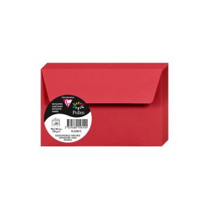 20 Enveloppes Pollen Clairefontaine - 90x140 mm - rouge groseille