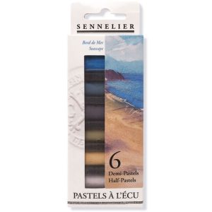 6 Demi-Pastels à l'Écu Sennelier - Bord de mer