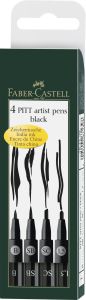 4 Feutres Faber-Castell Pitt Artist Pen - noir