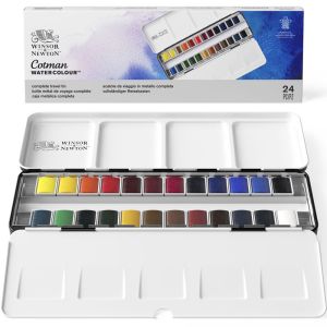 Boïte d'Aquarelle en Métal Winsor et Newton - 24 demi godets