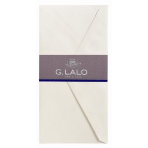 25 Enveloppes Lalo - 110x220 mm - Vergé de France doublées gommées - blanc