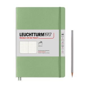 Carnet Leuchtturm souple - 14,5x21cm - Sauge - Pointillés