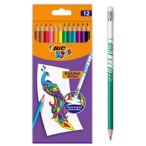 12 Crayons de Couleur Effaçables Bic