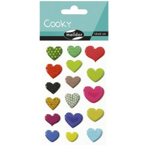 Stickers Cooky Maildor - coeurs motifs