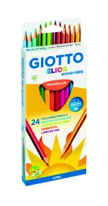 Étui de 24 Crayons de Couleur Giotto elios triangulaires