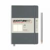 Carnet Leuchtturm souple - 14,5x21cm - Anthracite - pages blanches