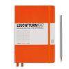 Carnet Leuchtturm rigide - 14,5x21cm - Orange - Ligné