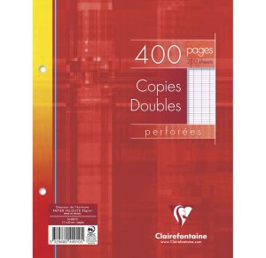 Copies Doubles Clairefontaine - 17x22 cm - 400 pages - Séyès - blanc