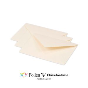 20 Enveloppes Pollen Clairefontaine - 75x100 mm - ivoire