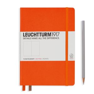 Carnet Leuchtturm rigide - 14,5x21cm - Orange - Pointillés