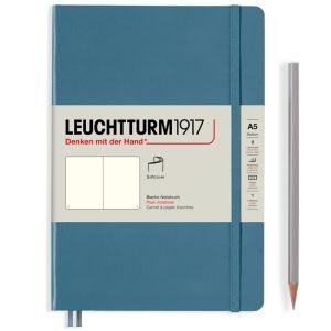 Carnet Leuchtturm souple - 14,5X21 cm - Stone blue - Pages blanches