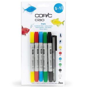 Set Copic Ciao 5 Couleurs Vives + 1 Multiliner